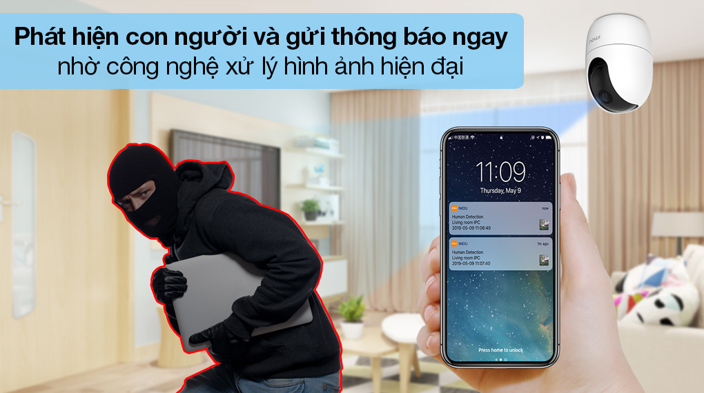 Camera IP 360 độ 1080P Imou Ranger 2 - Phát hiện con người trong tầm quay siêu tốc với công nghệ xử lý hình ảnh mạnh mẽ