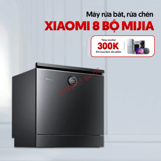  Máy rửa bát, rửa chén Xiaomi 8 bộ Mijia VDW0801M – Vòi phun 6D, khử trùng 99,99%, kết nối App 